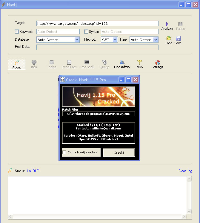 Download free Havij V1.15 Pro Cracked By Hmily[LCG]